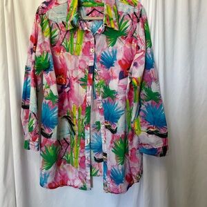 Soft Surroundings multi colored blouse.